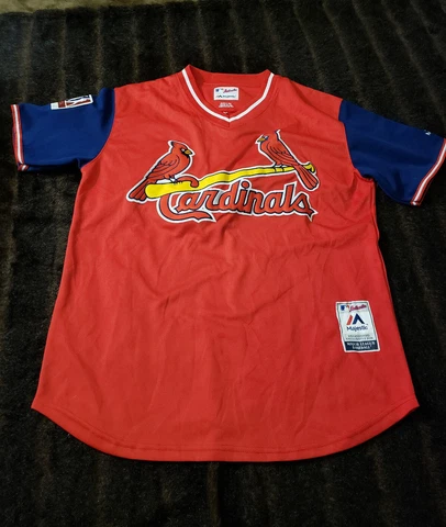 MLB St Louis Cardinals Yadier Molina #4 Mens Size 40 V Neck Jersey Majestic Cover