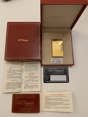Accendino Dupont, in Oro Giallo 18kt, NOS, Anni ‘80, Full Set - Immagine 1 di 4