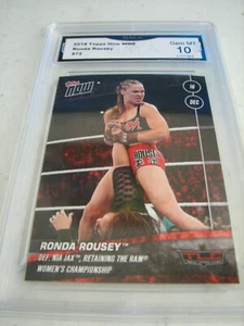 RONDA ROWDY ROUSEY WWE 2018 TOPPS NOW WWE TLC # 72 GRADED 10 L@@@K - Picture 1 of 2