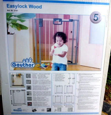 GEUTHER Tür- und  Treppenschutzgitter Easylock Wood Natur / Silber - Bild 1 von 2
