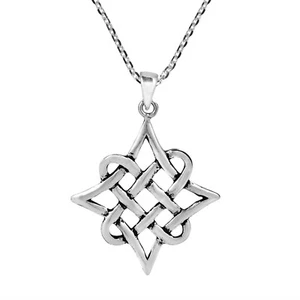 Collar de plata esterlina cuaternario nudo celta eternidad - Imagen 1 de 5
