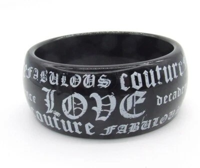 Коренастый широкий белый/черный Lucite браслет браслет "Fabulous Couture любовь декаданс" - Изображение 1 из 3