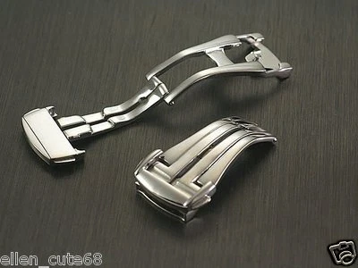 Polished 18mm 16mm Buckle CLASP Deployant FITS Omega leather Band Strap bracelet - Image 1 of 3