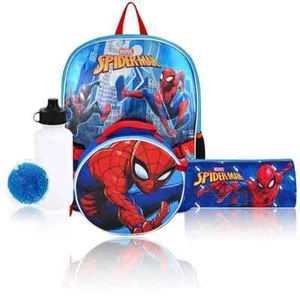 Marvel Spider-Man 5 Piece Backpack & Lunch Box Set (SPCF525KL) - NWT - Picture 1 of 9