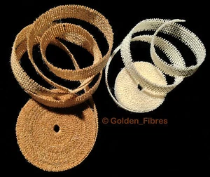 Natural or Ivory Rustic Burlap Hessian Jute Ribbon Wedding Gift Wrap Decoration - Picture 1 of 4