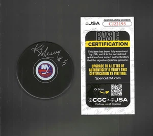 Disco de los New York Islanders firmado por Ken Murray certificado de autenticidad JSA - Imagen 1 de 1