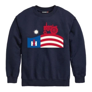 Sudadera para niños pequeños IH Farmall Tractor & Flag azul marino cuello redondo D20657-NVT - Imagen 1 de 1