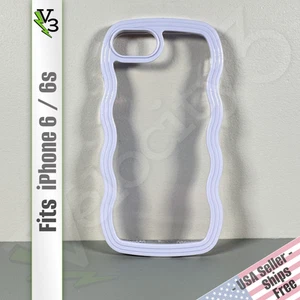 Funda para iPhone 6/6S - Púrpura Pastel y Transparente | Bordes Ondulados | Agarre Delgado Contorneado - Imagen 1 de 12