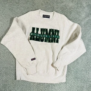 Vintage Jansport MICHIGAN STATE ALUMNI Crewnck Spellout Heavy Knit Sweatshirt  - Bild 1 von 6