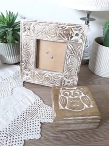 Rustic Shabby Chic Wooden Photo/Picture Frame and Trinket Box - Picture 1 of 11
