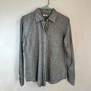 Fossil Men's Medium Gray Dot Print Button Down Long Sleeve Casual Shirt - Picture 1 of 6