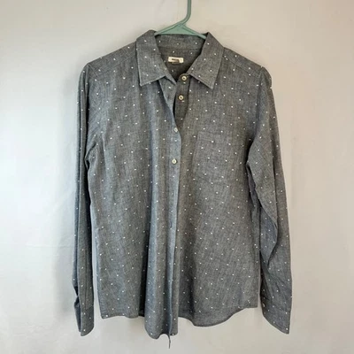 Fossil Men's Medium Gray Dot Print Button Down Long Sleeve Casual Shirt - Image 1 of 4