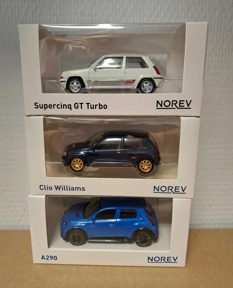 Lotto 3 Renault Clio Williams, Supercinq GT Turbo, Alpine A290 1/43 Norev Nuovo - Immagine 1 di 4