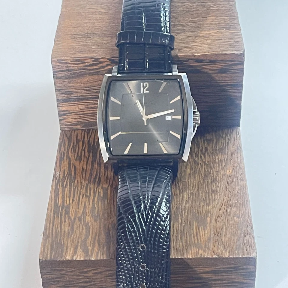 Kenneth Cole New York KC1685 A126-10 Men’s Black Dial Rectangular Quartz Watch - image 1 of 4