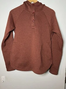 Columbia Burgundy/Rust Quarter Snap Sweater Fleece Pullover Jacket Womens Size M - Picture 1 of 13