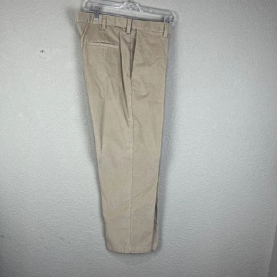 Pantalones Haggar Pana Para Hombres 34X29 Tostado Calce Clásico Pierna Recta Bolsillo Elástico Foto 1 de 4