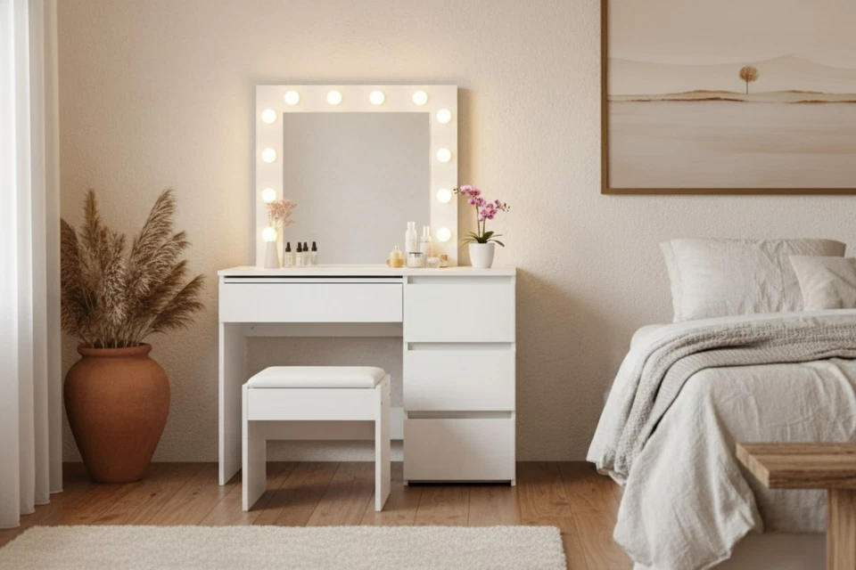 Levede Dressing Table Tool Set LED Makeup Mirror Jewellery Organizer Cabinet