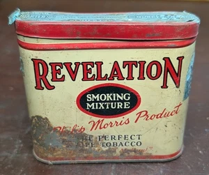 Vintage Empty Revelation Pipe Tobacco Tin Smoking Mixture Philip Morris 3x3 - Picture 1 of 7