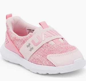 Under Armour Infant Girls' UA Surge 3 Slip On Sneaker Prime Pink/Flamingo Sz 5K - Picture 1 of 9