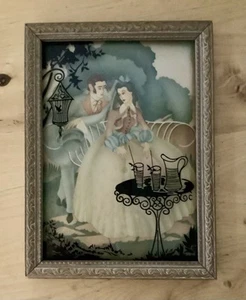 Art Deco Rückseite Blase Glas gerahmt Romantik Druck geschnitzt Holzrahmen Schneewittchen - Bild 1 von 11