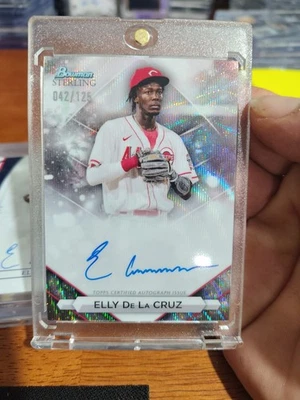 Elly De La Cruz 2023 Bowman Sterling Refractor Auto on card /125 - Image 1 of 2
