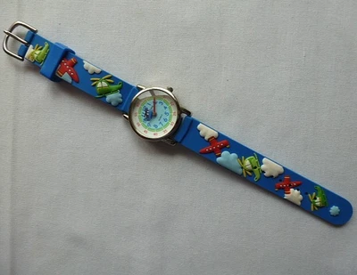 Solo Time Airplane Helicopter Theme Quartz Kids Analog Watch Needs Battery - Image 1 of 4
