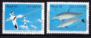 Brazil 1992 MNH 2v, Birds, Sharks, Marine Life - Picture 1 of 1