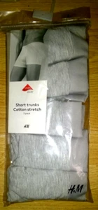H&M Men's Cotton Mid Trunks with Lycra® 5-Pack - Large - Grey Marl - Picture 1 of 3