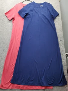 Lot Of 2 D & Co. Tee Shirt Dress Women XL Multi Essentials Short Sleeve Pullover - Picture 1 of 14