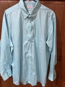 Men’s Vtg Izod Long Sleeve Button Collar Dress Shirt Size 17 Sleeve 32/33 - Picture 1 of 5