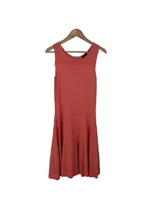 Cynthia Rowley Womens Knit Dress Medium Coral Crochet Preppy Classic Bodycon - Picture 1 of 9