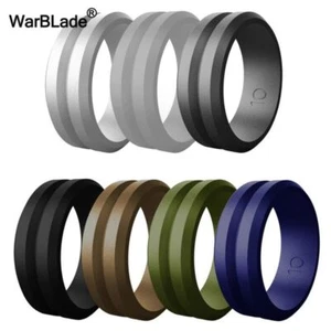 Hypoallergene Silikonringe 8 mm Hochzeit Gummibänder Männer flexibler Fingerring - Bild 1 von 22