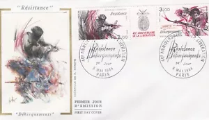 FRANCE 1984 FDC 40 ANNIVERSAIRE DU DEBARQUEMENT YT 2312 ET 2313 - Foto 1 di 1