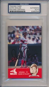 Ozzie Guillen Signed 1985 Coca-Cola White Sox Rookie Card PSA/DNA - Picture 1 of 3