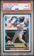 Tony Gwynn PSA 8 2000 Topps Chrome Refractor Pop 3, 6 Higher