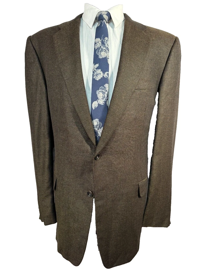 Abrigo Blazer Chaqueta Abrigo Deportivo HICKEY FREEMAN Para Hombres Marrón PUNTO AGUJA LANA 46L Foto 1 de 4