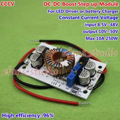 250W 10A DC Boost Step-up Converter CC CV 12V 24V 36V 48V Power Supply Module - Image 1 of 4