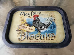 Rooster Tin Mayfair Premium Brand Biscuits Large Serving Tray Rare Gorgeous - Picture 1 of 2