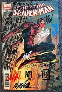 AMAZING SPIDER-MAN #1-SIGNED STAN LEE-NEAL ADAMS-RAMOS-16 CREATORS-COA-2014-NYCC - Picture 1 of 21