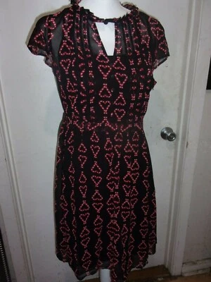 Modcloth Christmas Candy Cane Heart Lined Key Hole Dress Sizes XS,S,M,L,1X (B285 - Image 1 of 4
