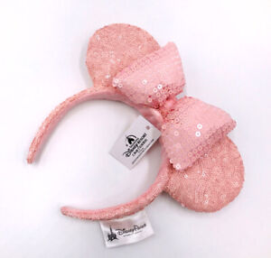 Disney Parks Millennial Pink New Minnie Ears Sequins Disneyland Bow Headband