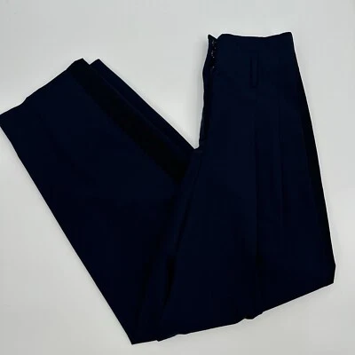 Pantalones para mujer La Ligne New York 2 azules chinos elásticos plisados bolsillos delanteros Foto 1 de 4