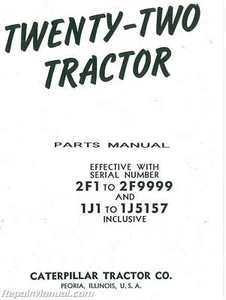 Caterpillar 22 Crawler Parts Manual - Picture 1 of 1