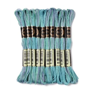 10Skein 6-Ply Polyester Embroidery Floss Segment Dyed Cross Stitch Threads 0.5mm - Picture 1 of 201