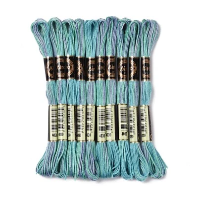 10Skein 6-Ply Polyester Embroidery Floss Segment Dyed Cross Stitch Threads 0.5mm - Image 1 of 3