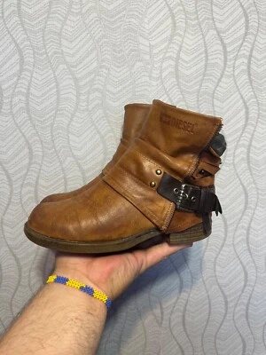 Botas boho vintage Diesel para mujer vanguardistas de cuero marrón al tobillo US7 Foto 1 de 4