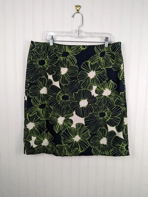 Bass Heritage Collection 100% Cotton Women's Skirt Size 14 Navy & Green Floral - Image 1 of 4