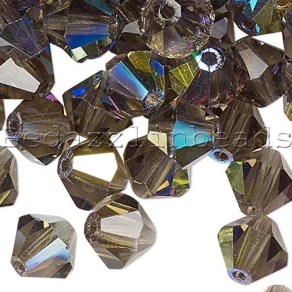 24 cuentas sueltas bicónicas de vidrio facetado doble cono de cristal checo en tamaños pequeños-grandes Foto 1 de 1