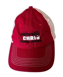 Baseball Cap Ruths Chris Steak House Red & White Mesh Trucker Hat Adjustable - Picture 1 of 12