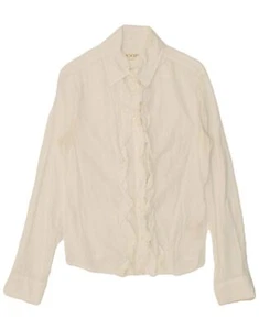 JOOP Womens Ruffle Front Shirt EU 38 Medium White GS08 - Picture 1 of 3